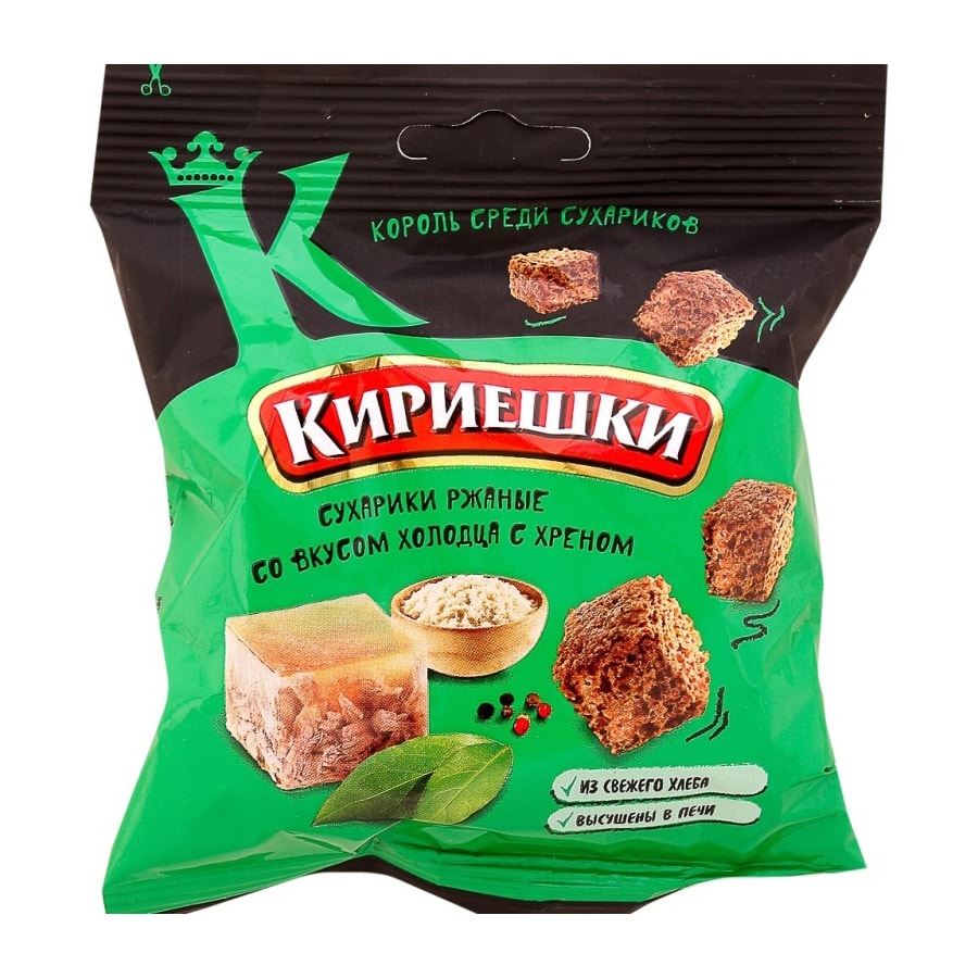 Сухарики Кириешки со вкусом холодца с хреном 40 г.